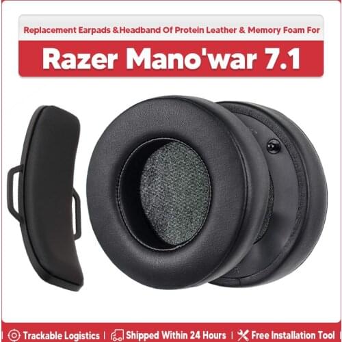 Mano'war Ear Pads Replacement Earpad Cushion Muffs for RAZER Man O War Tournament Edition Wireless Surround Sound Gaming Headset