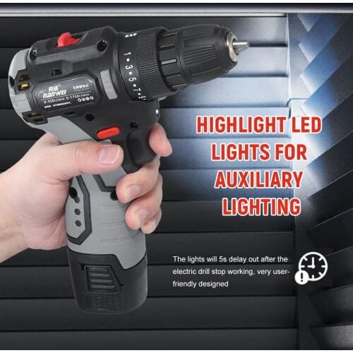 Brushless Lithium Electric Drill Two-speed Rechargeable Cordless Electric Screwdriver Portable Household Electric Hand Drill