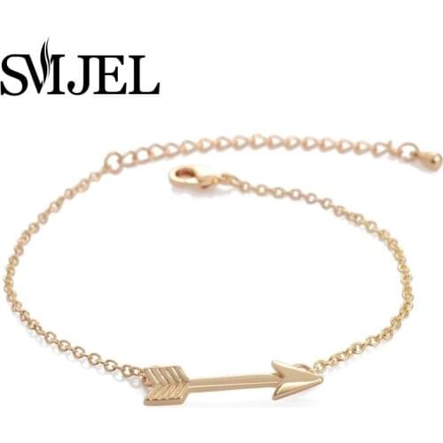 SMJEL New Punk Tiny Arrow Bnagles Bracelet for Women Cute Arrow Men Bracelets Jewelry Birthday Gifts Pulseras B017