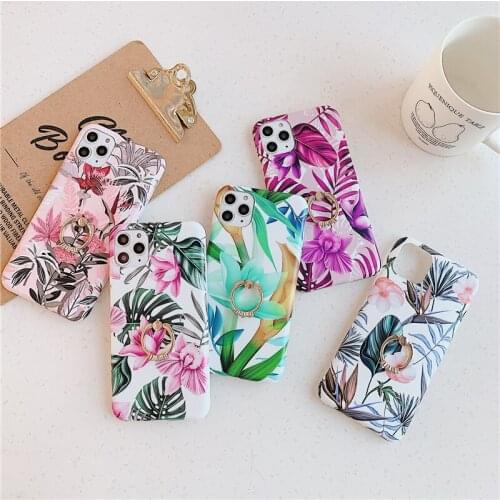 Phone Case for iPhone 11 Case Flower TPU Soft Silicone Mobile Phone Cover for iPhone Cases XR XS XS Max X 8 Vintage Leaf