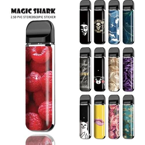 Magic Shark 2.5D Fashion Berrry Skull Leopard Flower Bear Cat Film Case Cover Skin Sticker for Smok Novo