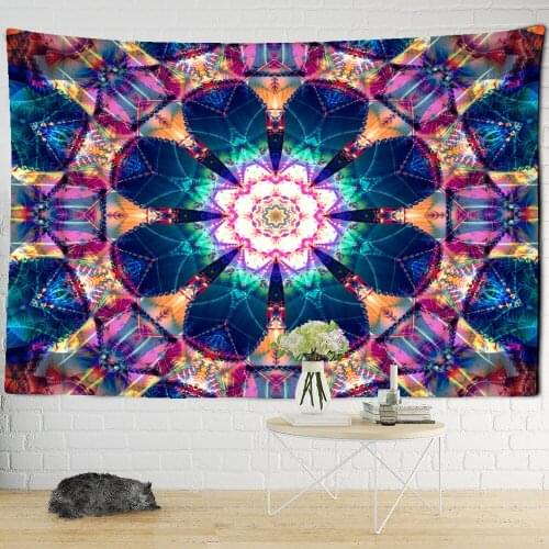 Psychedelic Radiation Datura Tapestry Wall Hanging Bohemian Carpet Hippie Witchcraft Art Room Home Decor