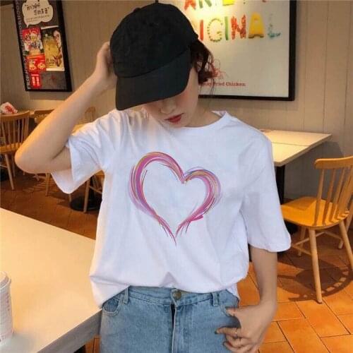 Graphic tees tops The Heart Shaped tshirts women funny t shirt white Tops casual short Camisetas Mujer_T-Shirt
