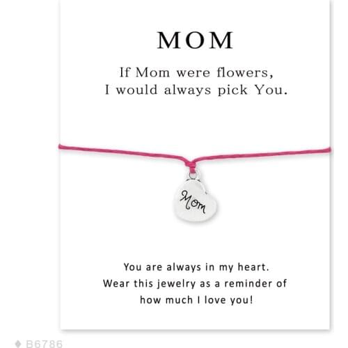 Mothers Day Gift Silver Baby Foot Feet Footprints Charm Heart Mom Strand Bracelets for Women
