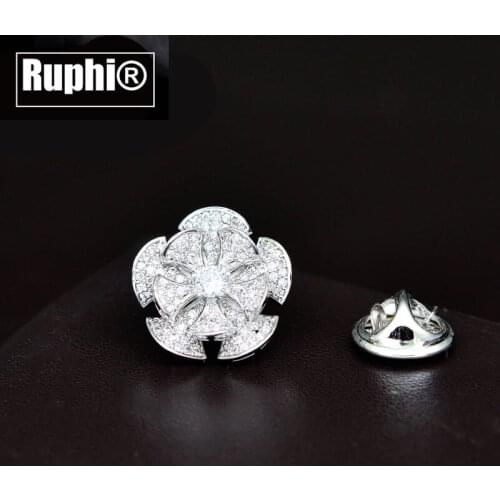 Micro insert zircon exquisite multilayer fan-shaped elegant lady shirt Korean Small collar pin brooch fashion jewelry