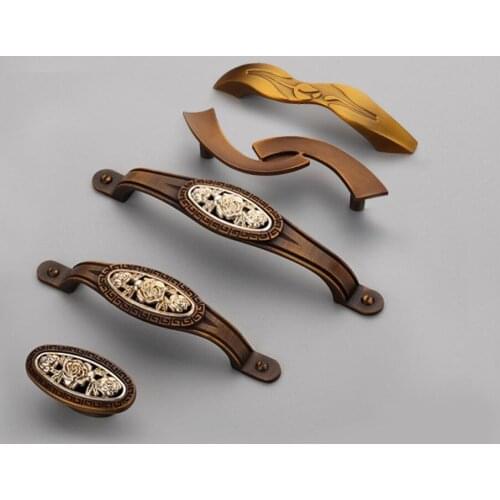 Coffee drawer cabinet zinc alloy handle Chinese classical door handle American handle zinc alloy furniture handle