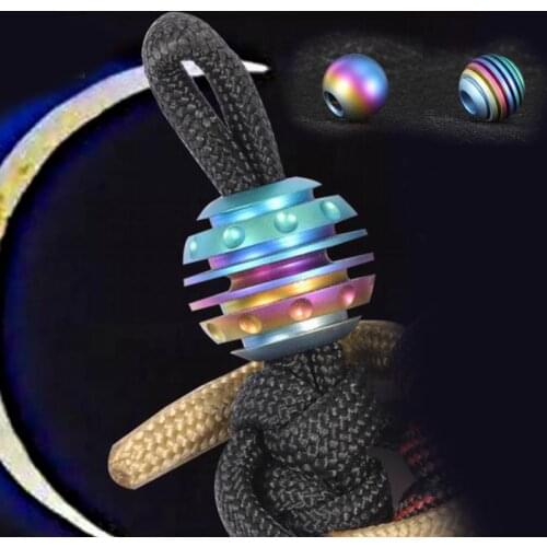 Colorful Titanium Knife Beads Ball Shape Umbrella Rope Pendant Paracord Bead Car Keychain Accessories