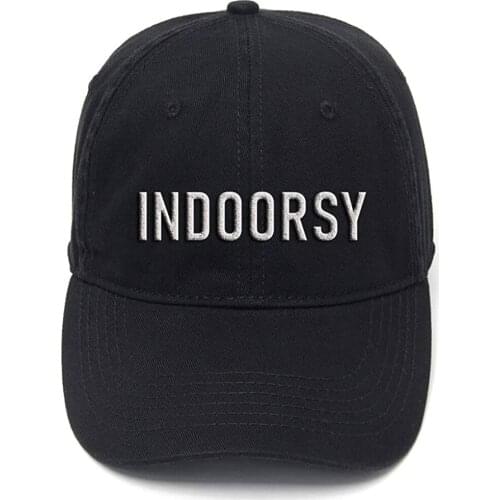 Lyprerazy Indoorsy Washed Cotton Adjustable Men Women Unisex Hip Hop Cool Flock Printing Baseball Cap