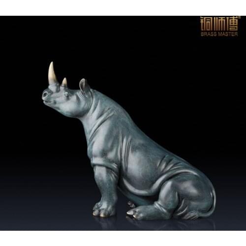 Copper copper ornaments "master rhino two" Home Furnishing crafts decoration living room decoration