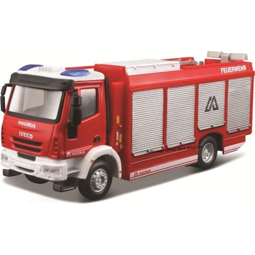 Bburago 1/50 Emergency Force Iveco Magirus RW model Alloy Luxury Vehicle Diecast Cars Model Toy Collection Gift