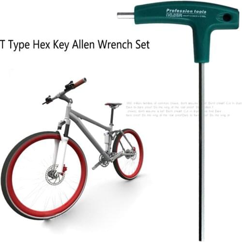 Cycling Bike T Type Hex Key Allen Wrench Set Outdoor Riding MTB Bike Hexagonal Wrench with Rubber Handle Bicycle Repair Tools