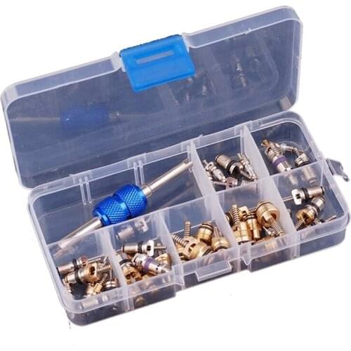 NEW-40Pcs Air Conditioning A/C Valve Core R12 R134A Valve Stem Cores Remover Tool for Car, Auto Air Conditioning Tool
