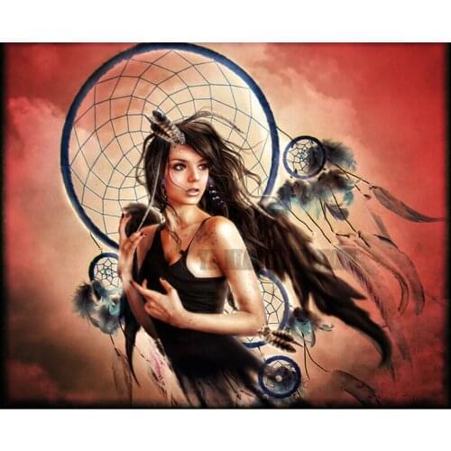 NewBeauty dream catcher wall art 5D Diy Diamond Painting Full Square Mosaic Pasted Embroidery Needlework Cross Stitch needlework