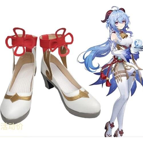 GANYU Cosplay Shoes New Game Genshin Impact Cosplay Props Anime Lolita Womens Shoes Boots Custom Size Anime girls shoes