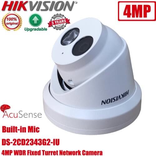 Original Hikvision DS-2CD2343G2-IU 4MP Built-in Microphone H.265+ IP67 POE IR CCTV EXIR Fixed Turret Network IP Camera