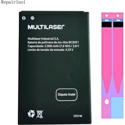 Original Cell Mobile Phone 3.8V 2000mAh Batteries For Multilaser Ms50L CS051 CP574K Battery Smart Replacement Rpair Parts Glue