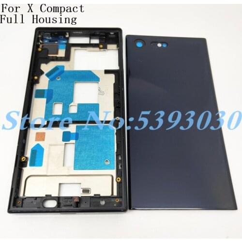 Original Full Housing For Sony Xperia X Compact F5321 Front LCD Middle Frame Bezel Plate Chassis Housing With Battery Cover