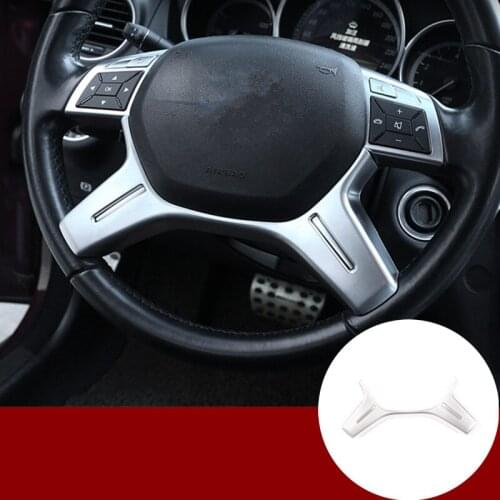 Silver Carbon Fiber Look Inner Steering Wheel Cover Trim For Mercedes Benz ML W166 2012-2015 GL X166 2013-2015 1pcs