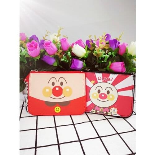 1PCS Anpanman Anime Plush Card Holder PU Cartoon Credit ID Bags Zipper Coin Bus Card Wallet Kid Girls Birthday Gifts New