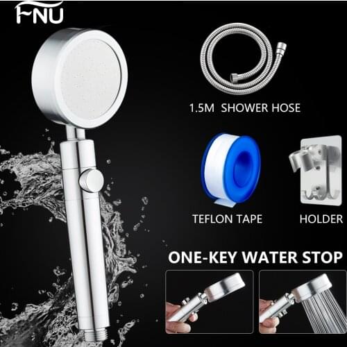 Handheld Metal Shower Head Filter for Bathroom Durable Round High Pressure Water Saving Showerheads Duchas Chuveiro Silver Color