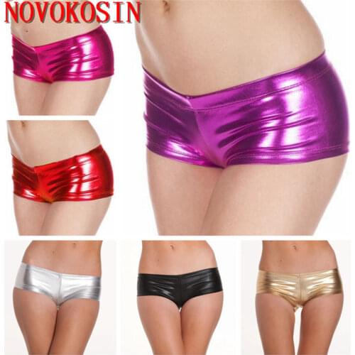 XX24 Sexy Lingerie Faux Leather Panties Fetish Latex Underwear Women Mini Shorts Fantasias Erotic Thongs Bodysuit Sex Pants