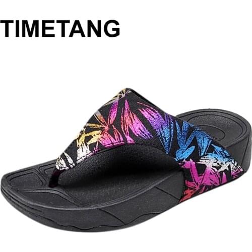 TIMETANG Fashion Flip-flops 2020 Ladies Fashion Slope With Lazy Causal Beach Slipper Shoes Sandals Zapatos Mujer Scarpe Donna
