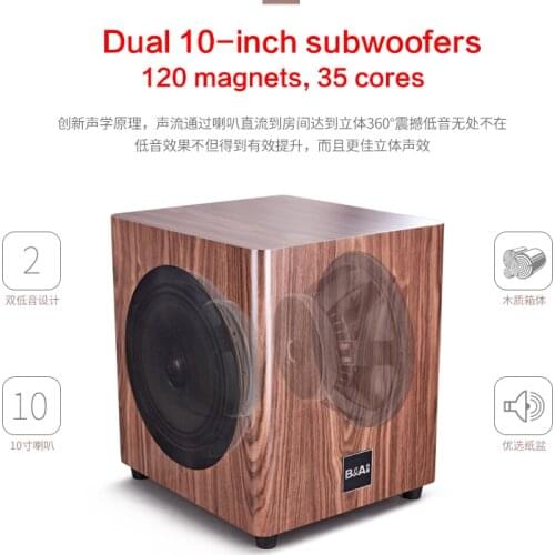 120W High Power 10 Inch Subwoofer Speaker 5P Passive Home Theater HiFi Subwoofer Audio Fever High Fidelity Amplifier Speaker