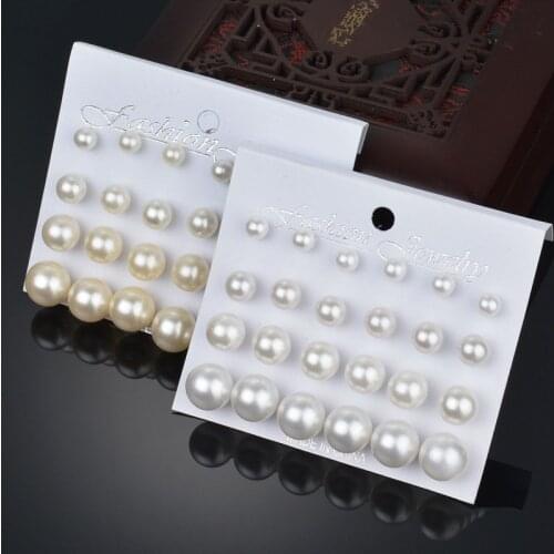 Double Fair Stud Earring Set For WOmen Imitation Pearl Silver Color Fashion Jewelry Earing KAE111 Amazing Price