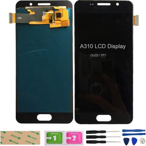 TFT/OLED A310 LCD For Samsung Galaxy A3 2016 A310 A310F A3100 lcd Display Touch Screen Digitizer Assembly Repair Parts 100% Test