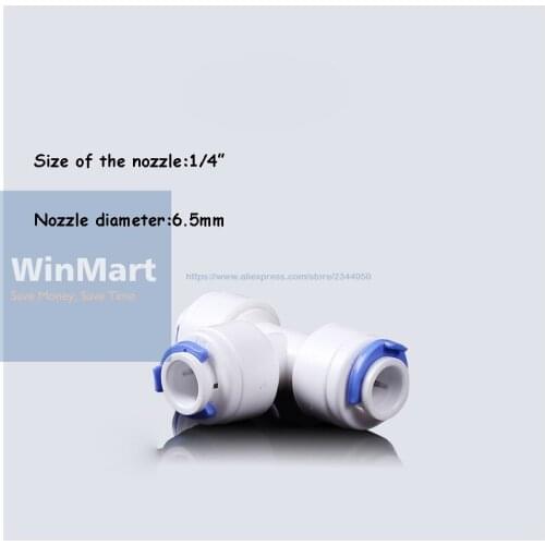 1pc 1/4" OD Hose qucik connection Type T RO Water Connector Fittings Connection Aquarium RO Water Filter Reverse Osmosis System