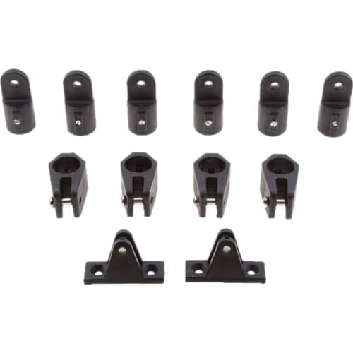 12 Pieces Boat Nylon Fittings Hardware Set 7/8 inch Black Fits 3 Bow Bimini Top Strong Lightweight Durable