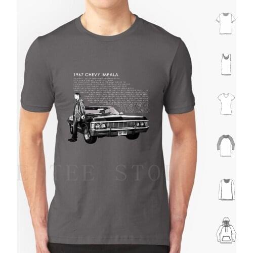 1967 Chevy Impala T Shirt Men Cotton 6Xl Supernatural Dean Winchester Winchester Impala 67 Impala 67 Chevy Impala Spn