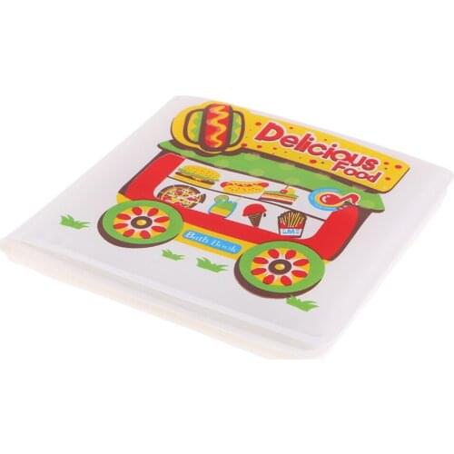 2pcs BATH TIME BOOKS BABY KIDS FUN EDUCATIONAL TOYS WATERPROOF Animal/Food