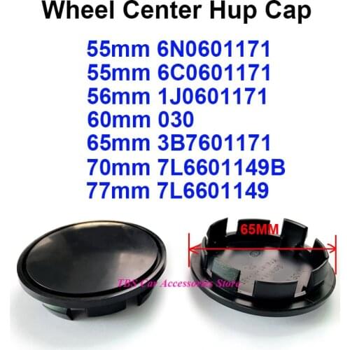 4pcs 55MM 56MM 60MM 63MM 65MM 70MM 77MM Wheel Center Hub Cap Cover Emblem Badge Logo Wheel Rims for Volkswagen Golf Pasat Touran
