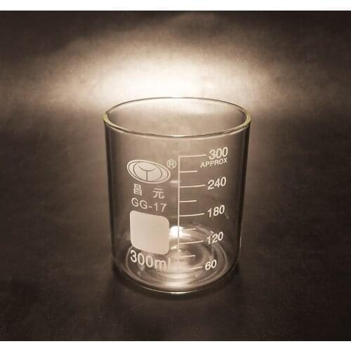 5pcs Beaker in low form without spout,Capacity 300ml,Outer diameter=77mm,Height=92mm,Laboratory beaker