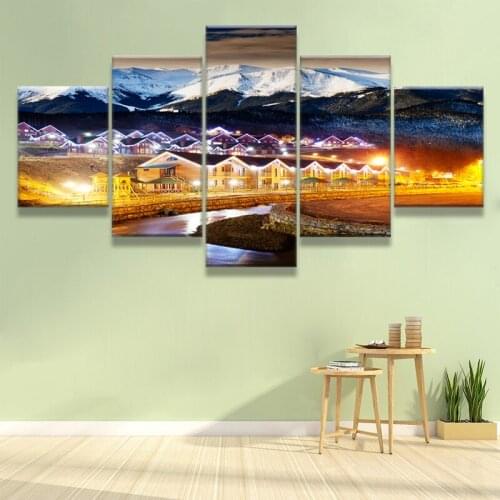 5D Diy Diamond Painting 5Pcs Christmas Night Light Scenery Cross Stitch Full Square Round Rhinestone Embroidery MosaicZP-2959