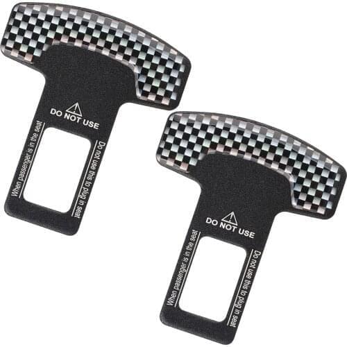 Carbon Fiber Safety Belt Clip Car Seat Belt Buckle Vehicle-Mounted Seat Belt Extender Connector Universal Fit Car Accessories