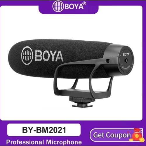 BOYA BY-BM2021 Super Cardioid shotgun video microphone for DSLR Camera Canon Nikon Sony Panasonic Camcorder Smartphone