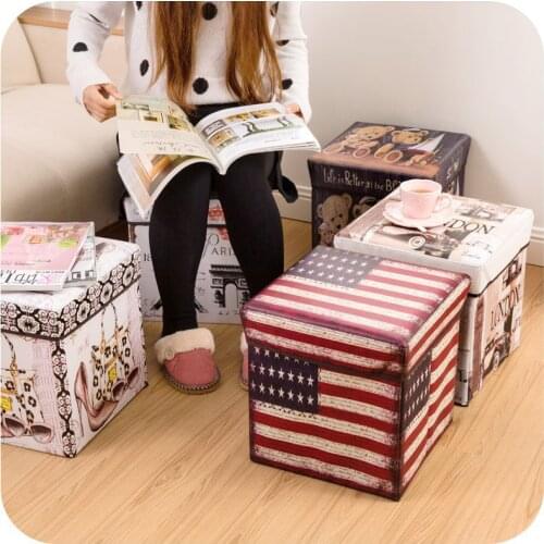 British multifunctional storage stool, storage stool, large capacity folding stool