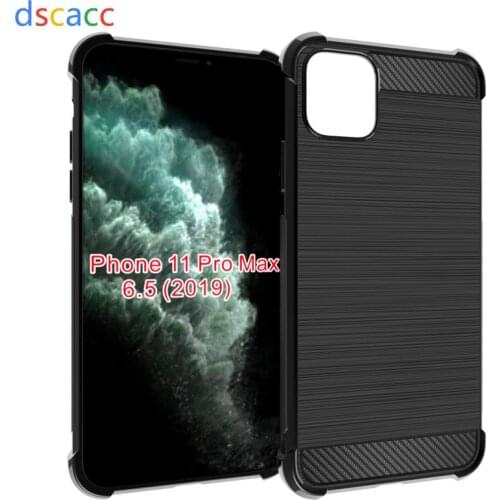 DSCACC Carbon Fiber Air Cushion TPU Case for iPhone 11 6.1 11Pro 5.8 11 Pro Max 6.5 XI MAX 6.1 6 6S Plus 7 8 X XR XS Max 100pcs