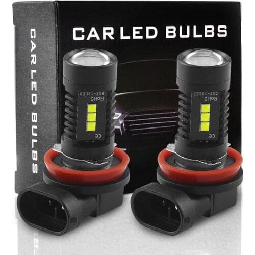 DHL 100Pcs 50Pair H11 H8 XBD 60W High Power Fog Light 2525 12led 6000K Car Front Fog Light Waterproof Bulb