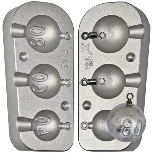 Fishing Sinker Mould Stampo Piombo Sfera gr.40-60-80- Surfcasting Carpfishing Sea Fishing
