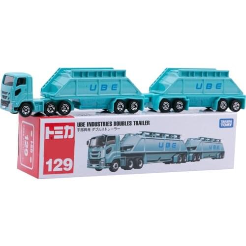 Takara Tomy Tomica No. 129 UBE INDUSTRIES DOUBLES TRAILER Long Truck Diecast Alloy Model #129