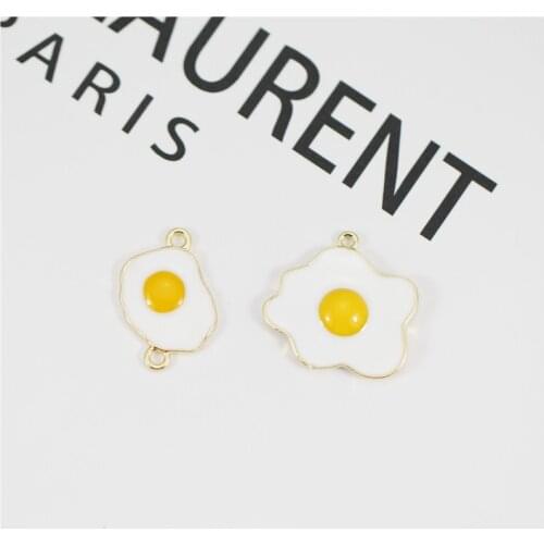 MRHUANG 10pcs/lot Egg Food Enamel Charms Egg Connector fit necklaces bracelet DIY Fashion Jewelry Accessories