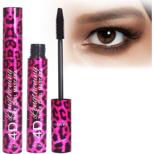 Red Leopard Mascara Waterproof And Sweat-proof Not Blooming Long Thick Mascara Eyelash extension
