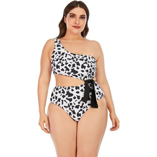 2021 One Shoulder Swimsuit Fused Plus Large Size Women 1 Piece Bathing Suit Push Up Swimwear 4XL Cut Out Swim Suits Beachwear