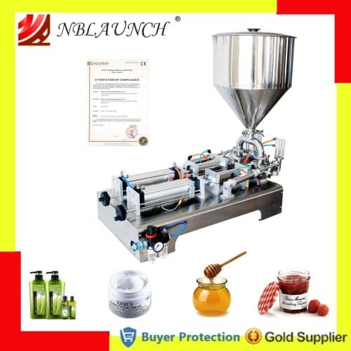 Paste Filling Machine Pneumatic Semi Auto Filler Double Heads Shampoo Lotion Cream Sauce Food Piston Filler