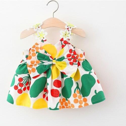 Melario Multicolor Kids Summer Set Korean Cute Flowers Newborn Baby Girls Dress Sleeveless Cotton Beach Princess Toddler Dresses