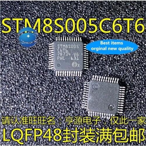 5PCS STM8S005 STM8S005C6T6 8-bit microcontroller chip MCU LQFP-48 in stock 100% new and original