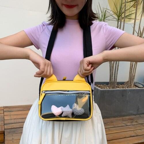 Korean Style Lovely Women Shoulder Bags Girl Transparent Messenger Bags Ears Harajuku Wallet